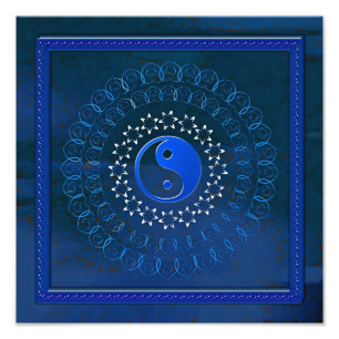Impression Photo Yin et Yang dans bleu