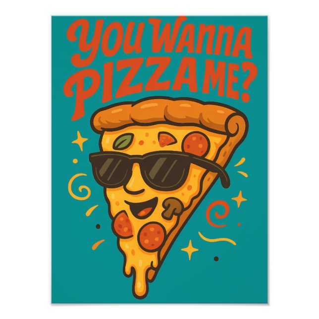 Impression Photo You Wanna Pizza Me Funny Retro Design (Devant)