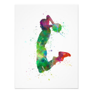 Impression Photo young man basketball player dunking