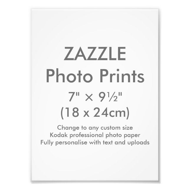 Impression Photo Zazzle Personnalisé 7" × 9½" Modèle d'impression p (Devant)