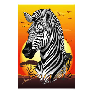 Impression Photo Zebra African Savanna Wild Animal