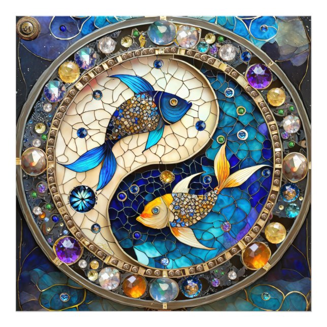 Impression Photo Zodiac - Poissons de poisson Yin et Yang (Devant)