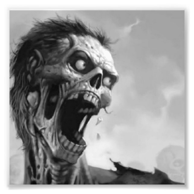 Impression Photo zombie hurlant (Devant)