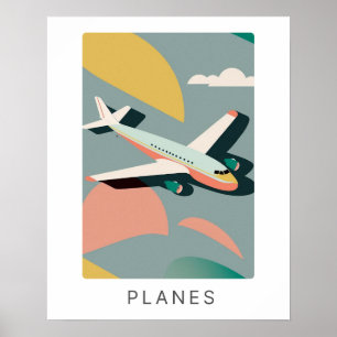Impression plane rétro en pastel Transport 2