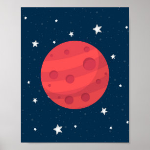 Impression pour nurserie garçon Mars Étoiles Galax