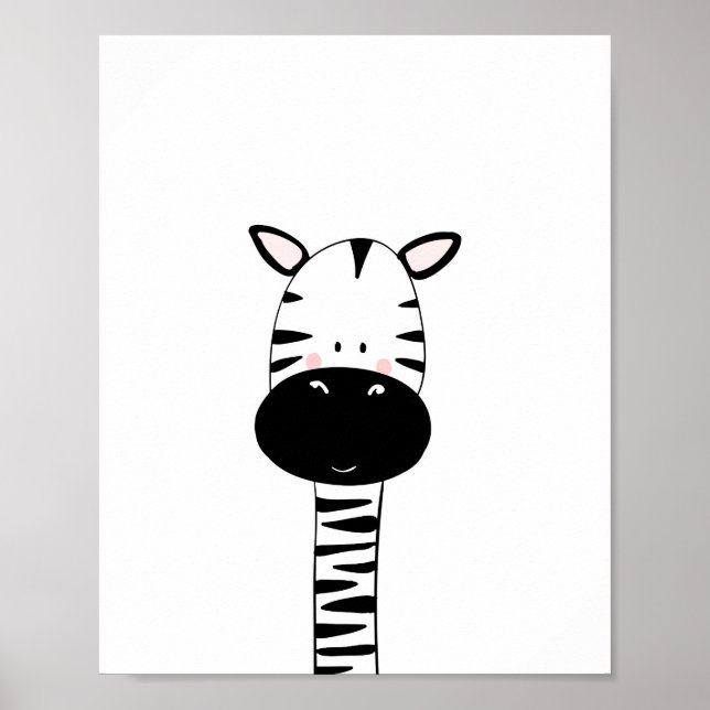 Impression pour nurserie zèbre Noir et blanc zoo m (Devant)