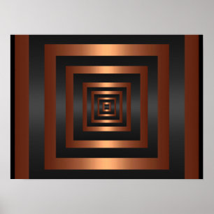 Impression Rectangle Vision Noir et Cuivre