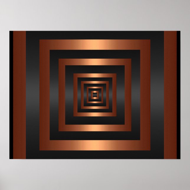 Impression Rectangle Vision Noir et Cuivre (Devant)