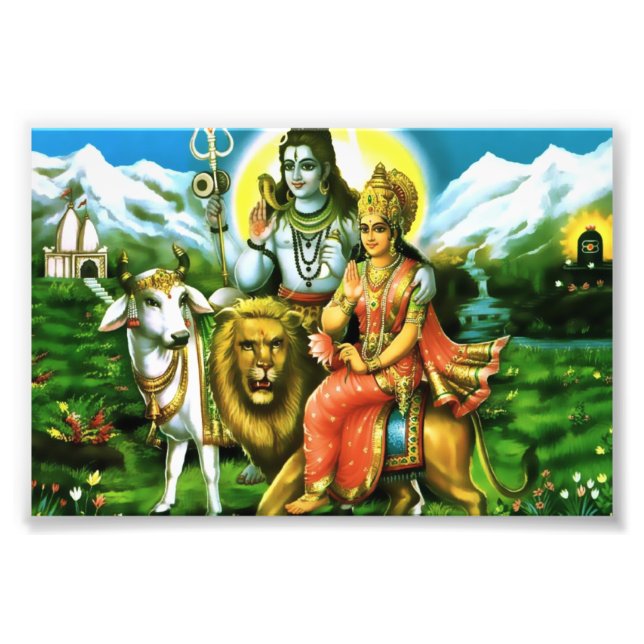 Impression Shiva & Parvati (6 po x 4 po) (Devant)