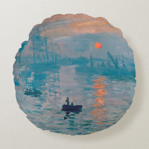 Impression Sonnenaufgang Claude Monet  Rundes Kissen