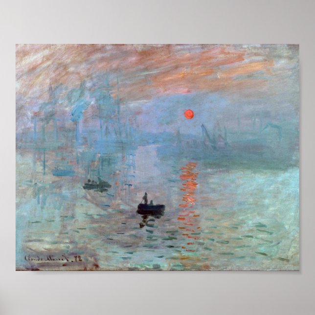 Impression, Sunrise, Claude Monet Poster (Vorne)