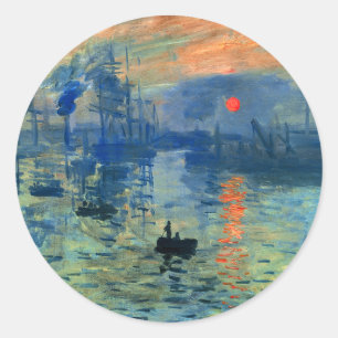 Impression Sunrise, Soleil Levant, Claude Monet Runder Aufkleber