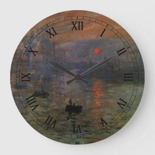 Impression Sunrise von Claude Monet, Vintage Kunst Große Wanduhr