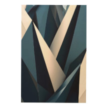 Bleu Moderne Abstrait Géométrique 3D