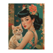Épingle asiatique et chaton mignon