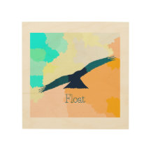 "Float" Silhouette de l'oiseau en flammes sur BG c