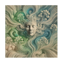 Visage Abstrait Onirique avec Éléments de Nature