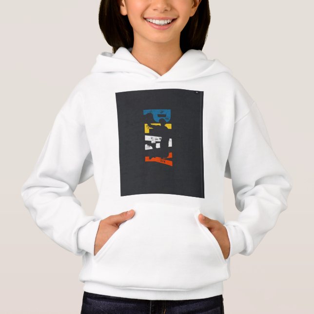 Impression sur le dos d'un sweat à capuche blanc (Devant)