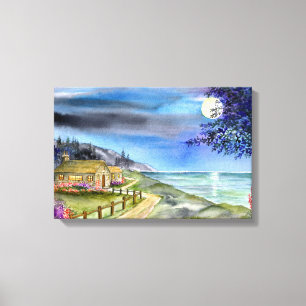 Impression sur toile À la lumière de la lune argen