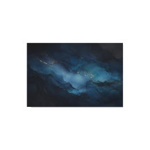 Impression sur toile abstraite Deep Tide Teal Gold