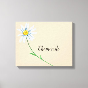 Impression sur toile aquarelle de fleur de camomil