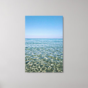 Impression sur toile Ciel bleu et mer calme magnif