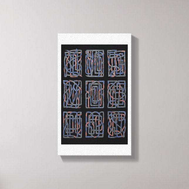 Impression sur toile d'abstrait rythmique entrelac (Recto)