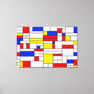 Impression sur toile d'art abstrait de style Piet 