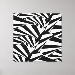 Impression sur toile d'art abstrait noir et blanc 