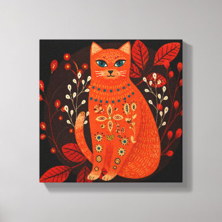 Impression sur toile d'art populaire de chat orang