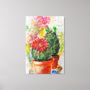 Impression sur toile de cactus Peinture à l'aquare