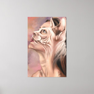 Impression sur toile de Femme Chat