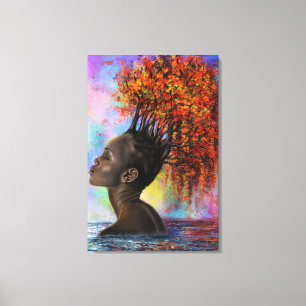 Impression sur toile de femme d'automne
