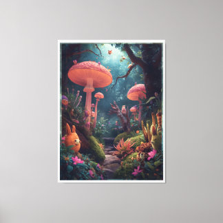 impression sur toile de forêt psychédélique