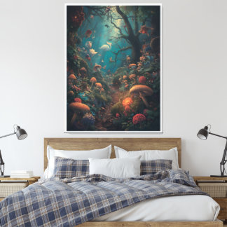 Impression sur toile de forêt psychédélique
