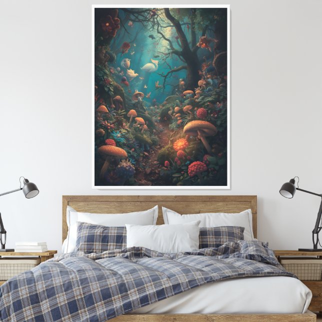 Impression sur toile de forêt psychédélique (Insitu(Chambre))