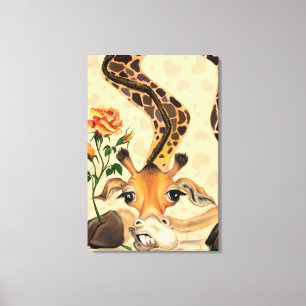 Impression sur toile de girafe drôle