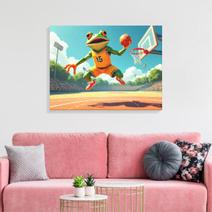 Impression sur toile de grenouille de basketball