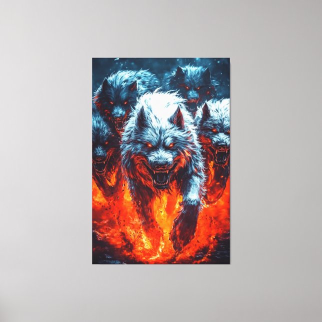 Impression sur toile de la meute de loups infernal (Recto)