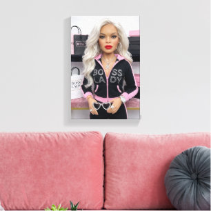Impression sur toile de la poupée glamour patronne