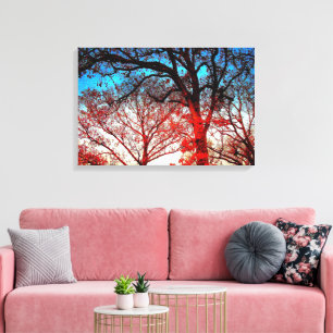 Impression sur toile de photo de chênes modernes