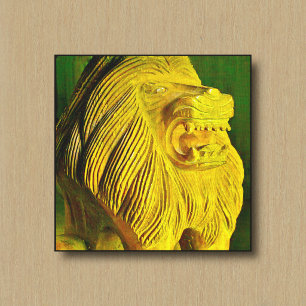 Impression sur toile de sculpture de tête de lion