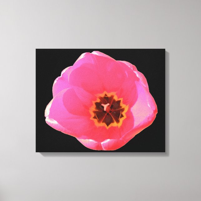 Impression sur toile de tulipe rose (Recto)