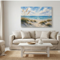 Impression sur toile d'herbe côtière | Océan Horiz