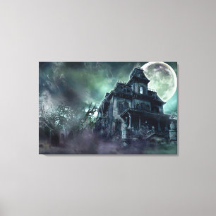 Impression sur toile d'horreur gothique de maison