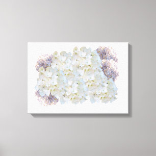 Impression sur toile d'hortensias blancs et roses
