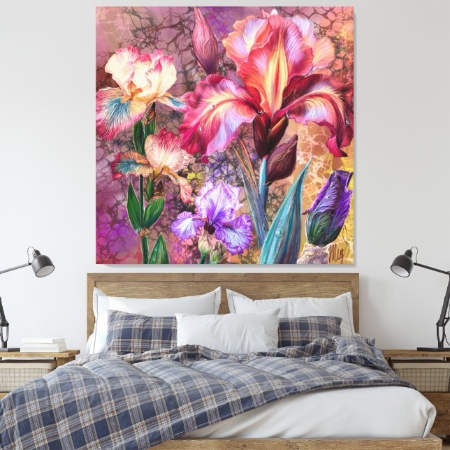 Impression sur toile d'Iris Colorés (Insitu(Chambre))