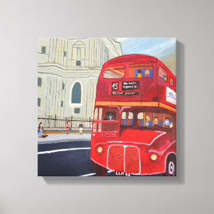 Impression sur toile du bus rouge de Londres