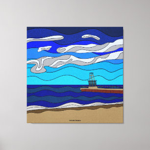 Impression sur toile du lac Michigan (40"x40")