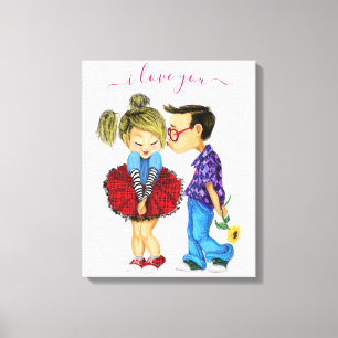 Impression sur toile d'un joli couple romantique